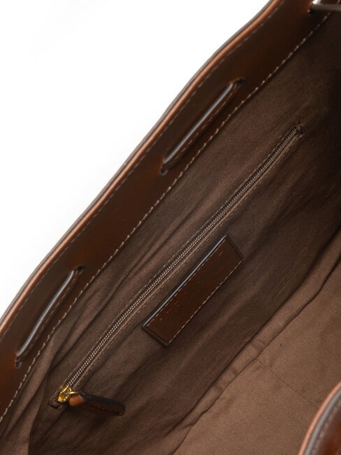 CARLOTTA Leather Bucket Bag BROWN - Women’s Bags