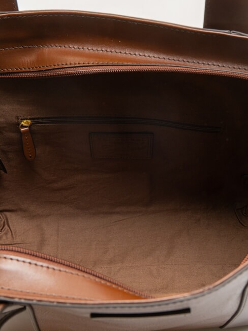 CARLOTTA Leather shopping bag BROWN - Women&rsquo;s Bags