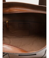 THE BRIDGE CARLOTTA Leather shopping bag BROWN - Women&rsquo;s Bags - 5