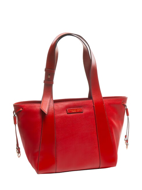 CARLOTTA Leather shoulder shopping bag cherry / gold - Women’s Bags
