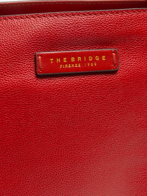 CARLOTTA Leather shoulder shopping bag cherry / gold - Women’s Bags