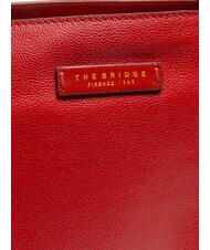 THE BRIDGE CARLOTTA Leather shoulder shopping bag cherry / gold - Women’s Bags - 3