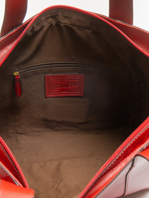 CARLOTTA Leather shoulder shopping bag cherry / gold - Women’s Bags