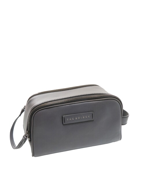 FILIPPO Leather beauty case dark ruthenium abb. grey - Beauty Case