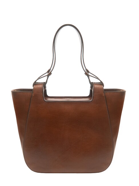 LUCIA Leather shoulder shopping bag BROWN - Women’s Bags