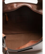 THE BRIDGE LUCIA Leather Hobo Shoulder Bag BROWN - Women’s Bags - 5