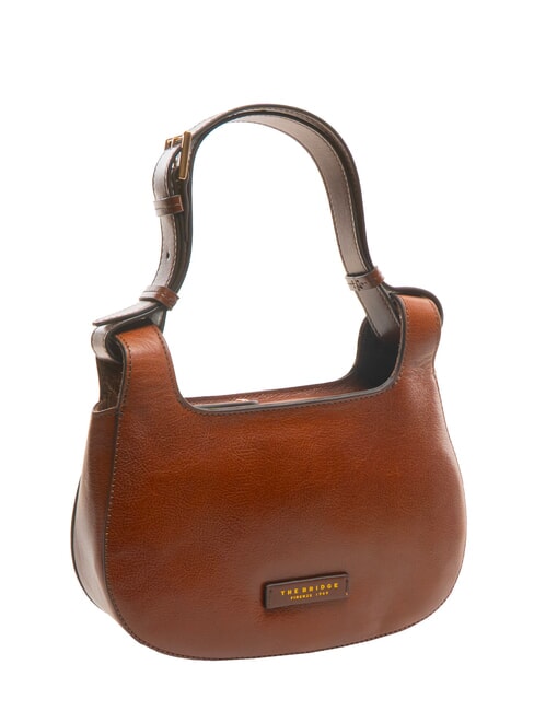 LUCIA Small leather shoulder bag BROWN - Women’s Bags