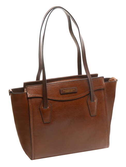 ANGELA Leather shoulder shopping bag BROWN - Women’s Bags