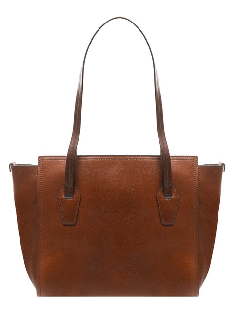 ANGELA Leather shoulder shopping bag BROWN - Women’s Bags