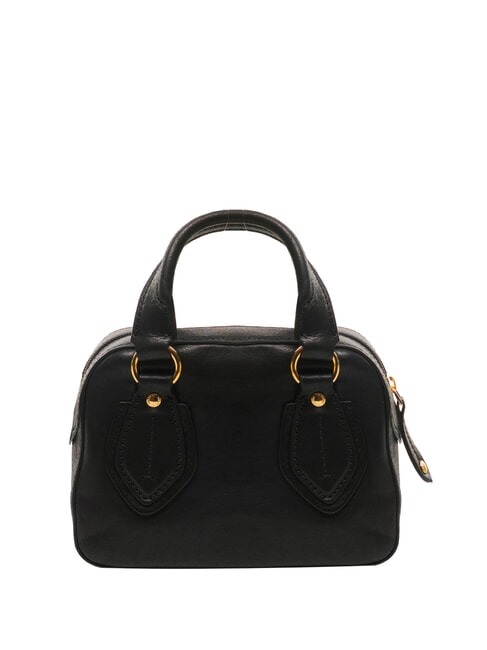 DAPHNE Mini leather trunk bag Black Gold - Women’s Bags