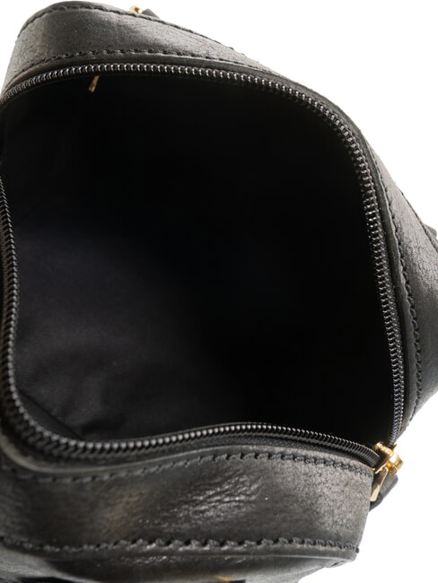 DAPHNE Mini leather trunk bag Black Gold - Women’s Bags