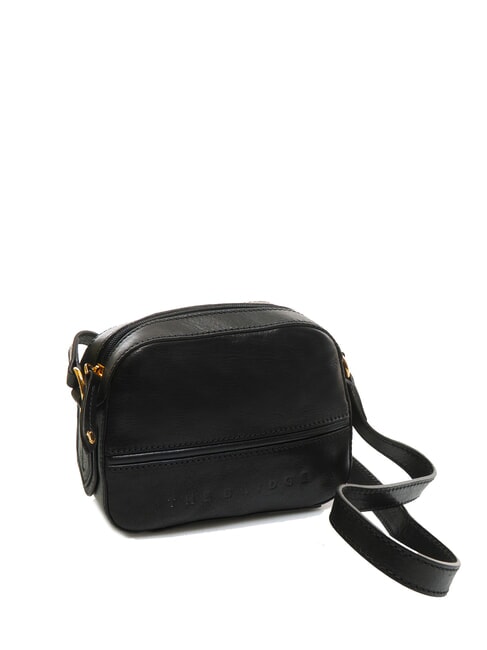 DAPHNE Leather camera case bag Black Gold - Women’s Bags