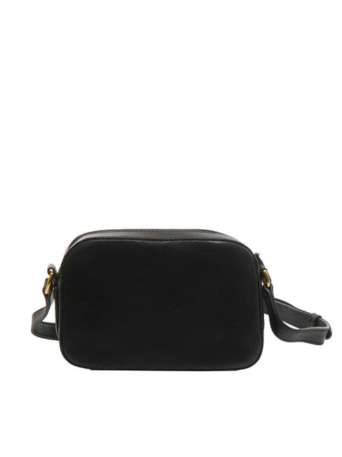 DAPHNE Leather camera case bag Black Gold - Women’s Bags