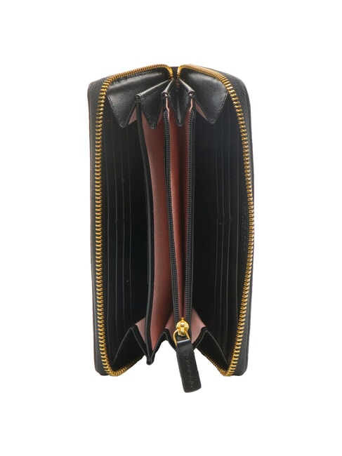 AMELIA Large zip around wallet Black Gold - Women’s Wallets