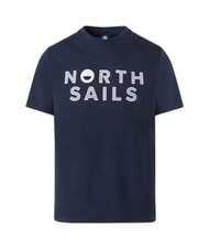 NORTH SAILS LINE PRINT Cotton T-shirt with maxi print navy blue - T-shirt - 4