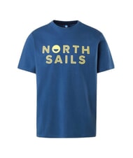 NORTH SAILS LINE PRINT Cotton T-shirt with maxi print dark denim - T-shirt - 4