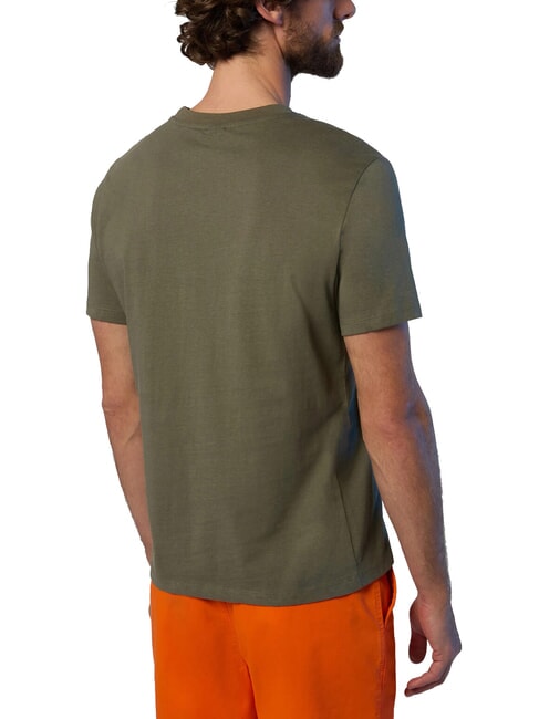 LINE PRINT Cotton T-shirt with maxi print dusty olive - T-shirt