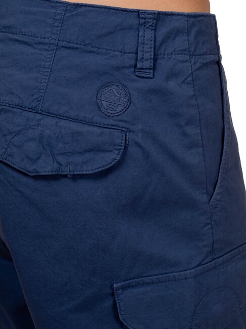 AMERICA Cotton cargo shorts dark denim - Trousers