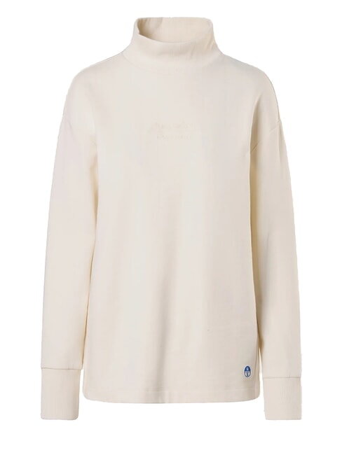 BASIC Cotton turtleneck sweatshirt Marshmallow - Women's Sweatshirts