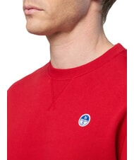 NORTH SAILS ROUND LOGO Cotton crewneck sweatshirt red lava - Sweatshirts - 3