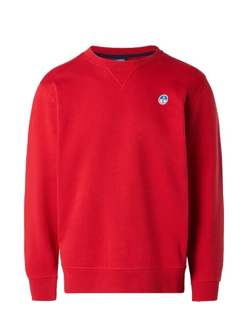 ROUND LOGO Cotton crewneck sweatshirt red lava - Sweatshirts