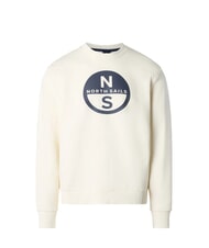 NORTH SAILS GRAPHIC Cotton crewneck sweatshirt Marshmallow - Sweatshirts - 3