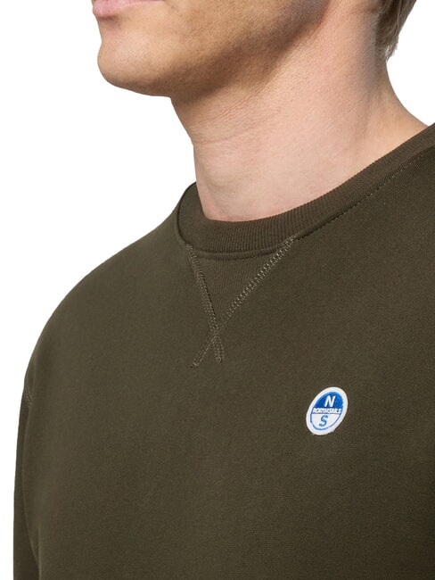 ROUND LOGO Cotton crewneck sweatshirt forest green - Sweatshirts