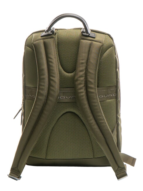 LINK Backpack in leather and fabric, 15.6 "pc holder GREEN - Laptop backpacks