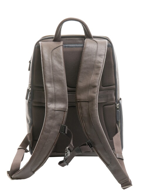 BLACK SQUARE  Leather 14" Laptop Backpack blue/dark brown - Laptop backpacks