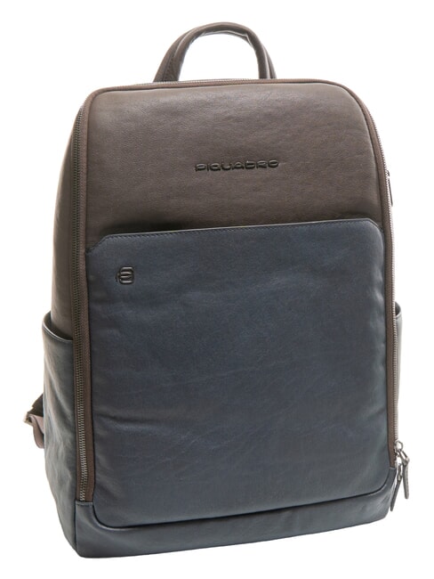 BLACK SQUARE  Leather 14" Laptop Backpack blue/dark brown - Laptop backpacks