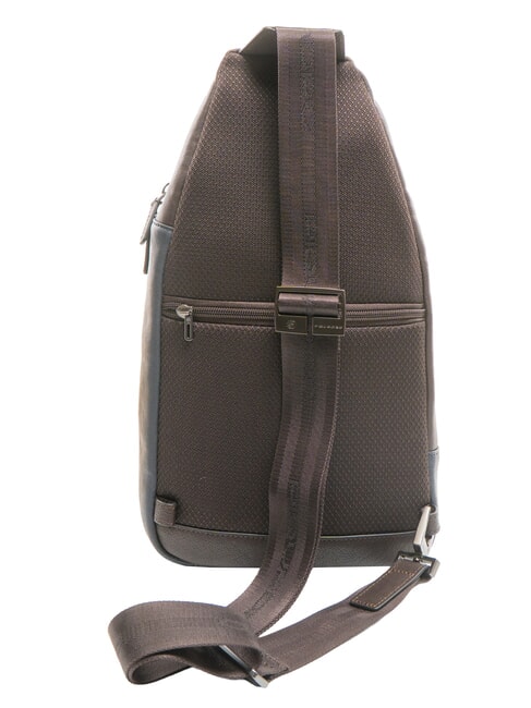 BLACK SQUARE Leather one-shoulder backpack bag blue/dark brown - Laptop backpacks