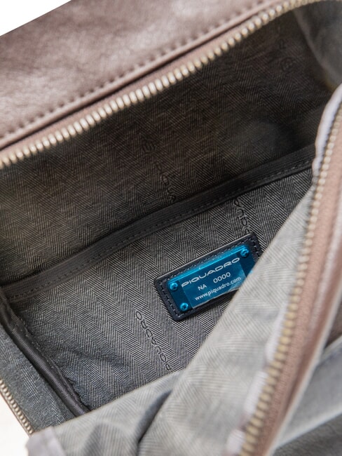 BLACK SQUARE Leather one-shoulder backpack bag blue/dark brown - Laptop backpacks