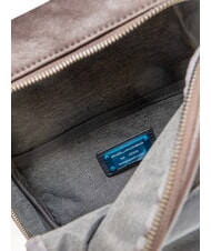 PIQUADRO BLACK SQUARE Leather one-shoulder backpack bag blue/dark brown - Laptop backpacks - 5