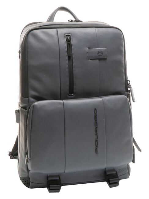 URBAN  15.6" laptop backpack, in leather GREY - Laptop backpacks