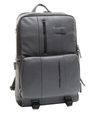 PIQUADRO URBAN  15.6" laptop backpack, in leather GREY - Laptop backpacks - 5