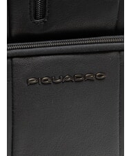 PIQUADRO URBAN BTOB Leather 14" Laptop Backpack Black - Laptop backpacks - 3