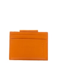PIQUADRO URBAN Leather Coin Purse / Card Holder ORANGE - Men’s Wallets - 2