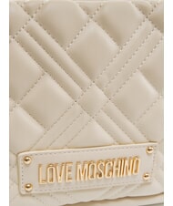 LOVE MOSCHINO QUILTED Chain Handle Shoulder Bag ivory - Women’s Bags - 3