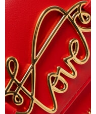 LOVE MOSCHINO CURSIVE LOGO Shoulder bag with shoulder strap RED - Women&rsquo;s Bags - 3