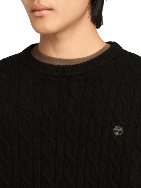 P-B LAMBWOOL Crewneck sweater in wool blend black/pavement - Men's Sweaters