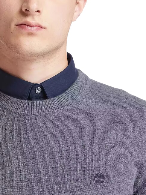 MERINO Crewneck sweater in wool blend dark / gray / heather - Men's Sweaters