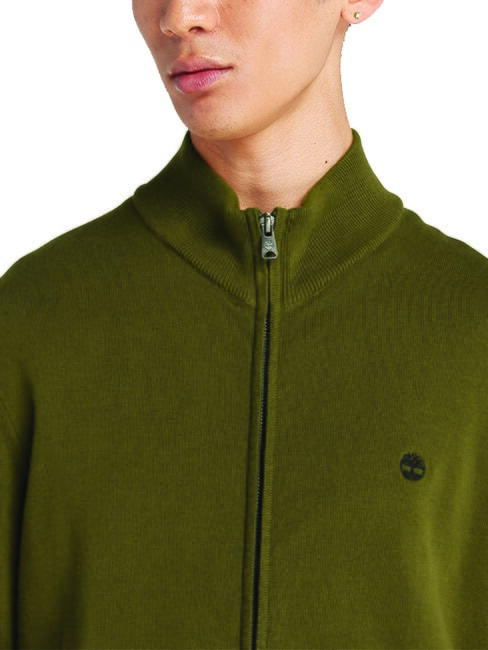 WILLIAMS RIVER Zip-up sweater darkoliv - Men's Sweaters