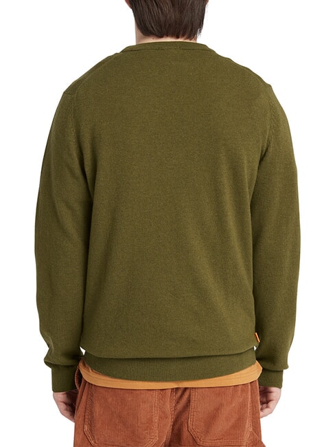 MERINO Crewneck sweater in wool blend darkoliv - Men's Sweaters