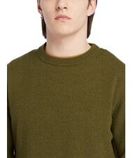 TIMBERLAND MERINO Crewneck sweater in wool blend darkoliv - Men's Sweaters - 3