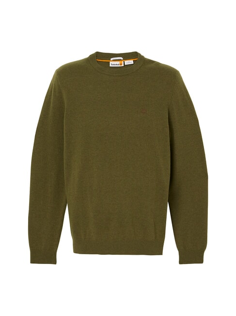 MERINO Crewneck sweater in wool blend darkoliv - Men's Sweaters