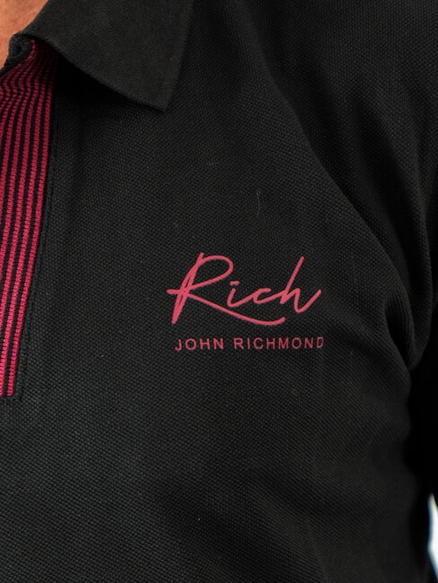 DABAK V-neck half sleeve polo black - Polo shirt