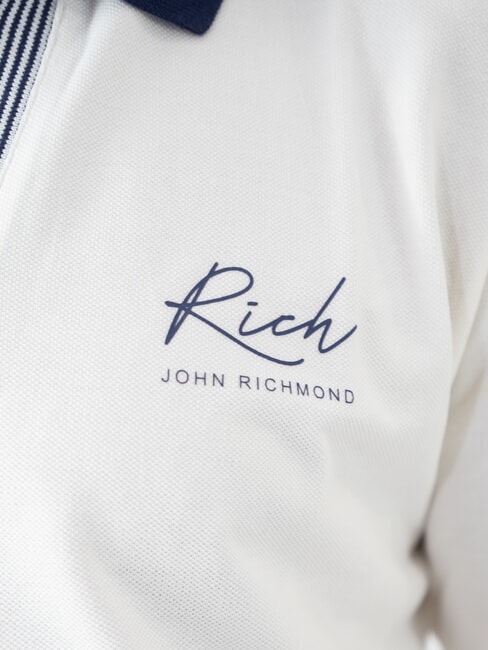 DABAK V-neck half sleeve polo off white - Polo shirt