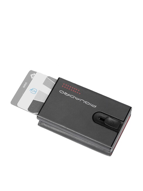 URBAN Compact leather wallet with slider Grey - Men&rsquo;s Wallets