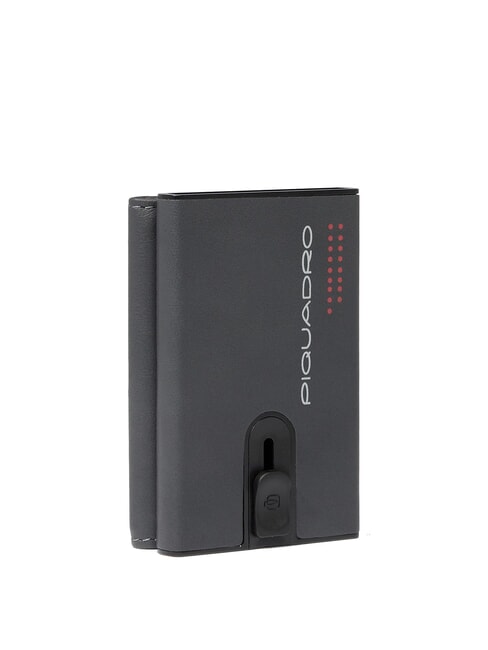 URBAN Compact leather wallet with slider Grey - Men&rsquo;s Wallets