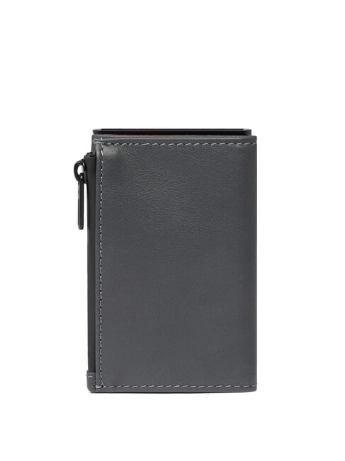 URBAN Compact leather wallet with slider Grey - Men&rsquo;s Wallets